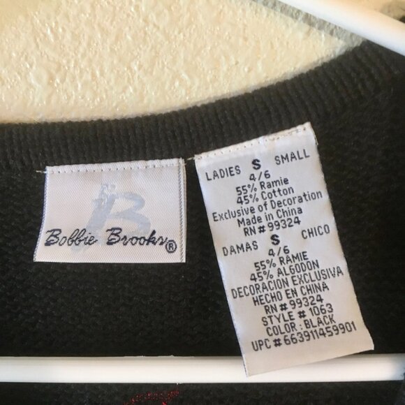 VTG Bobbie Brooks Ugly Christmas Sweater Vest Poinsettia Gold Beads Plaid Size M - Picture 5 of 5